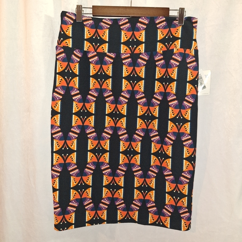 Stylish Orange and Purple Patterned Skirt